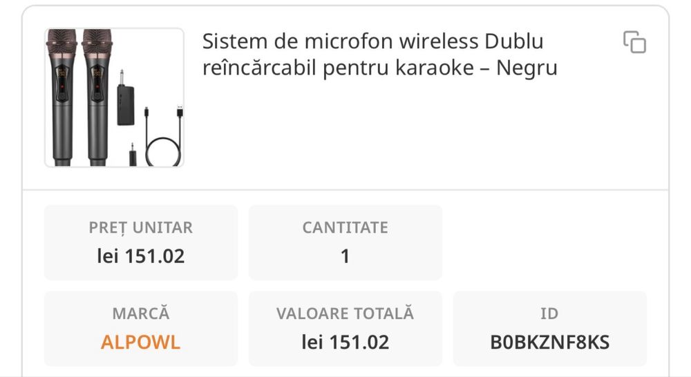 Vand microfoane wireless