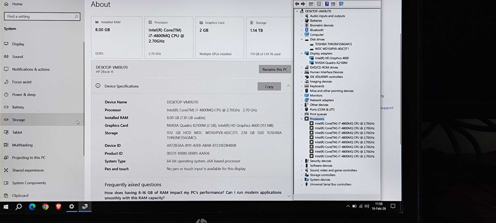 Vand laptop i7 2.700 Ghz 8 GB ram SSD 256 GB placa video 2 GB dedicata