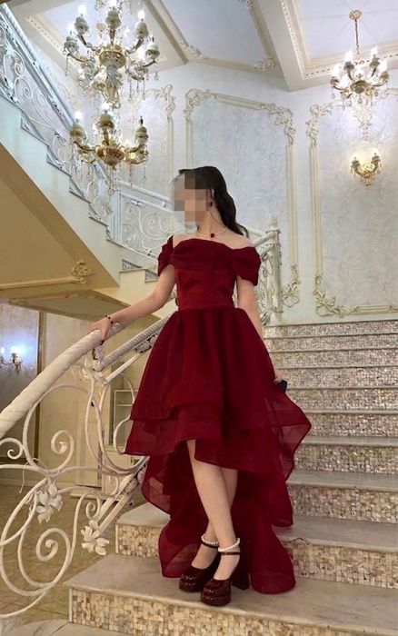 Бордовое платье, сшито на заказ