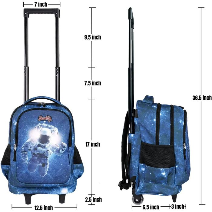 Ghiozdan tip troller model astronaut/pesti, copii