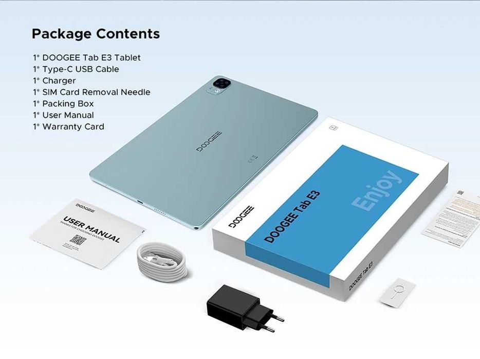 Doogee Tab E3 32GB RAM 256GB ROM 11' екран Таблет