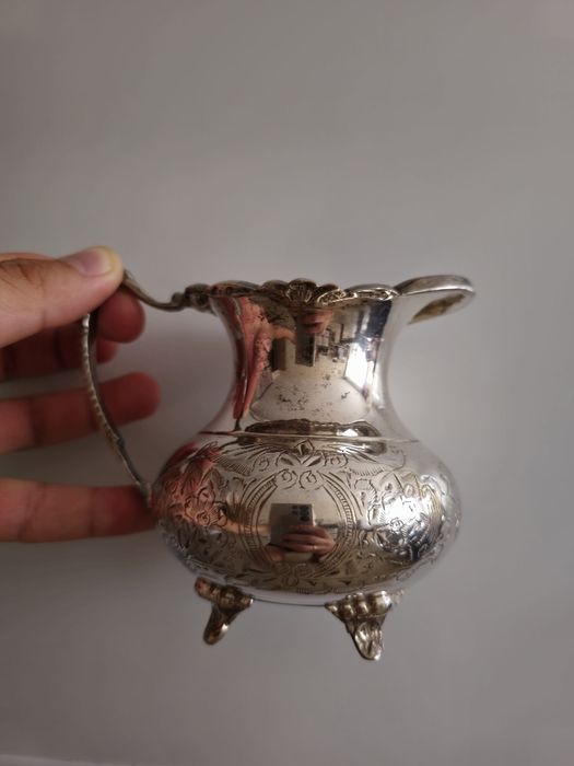 Посребрен сервиз за чай/кафе, EPNS, антикварен комплект 3 части