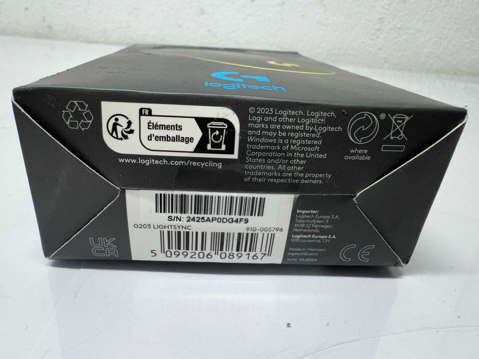 Мишка Logitech G203, USB, гейминг, RGB подсветка, черна