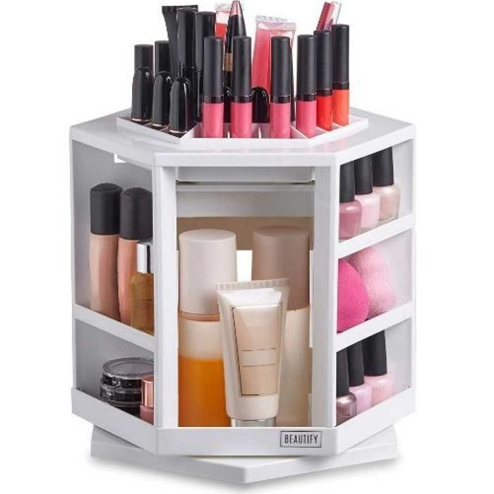 Козметичен органайзер, въртящ се на 360 градуса, капацитет до 70 прод