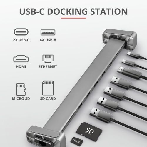 Adaptor IT Trust Dalyx Aluminium 10-in-1 USB-C Multi-Port Docking Stat