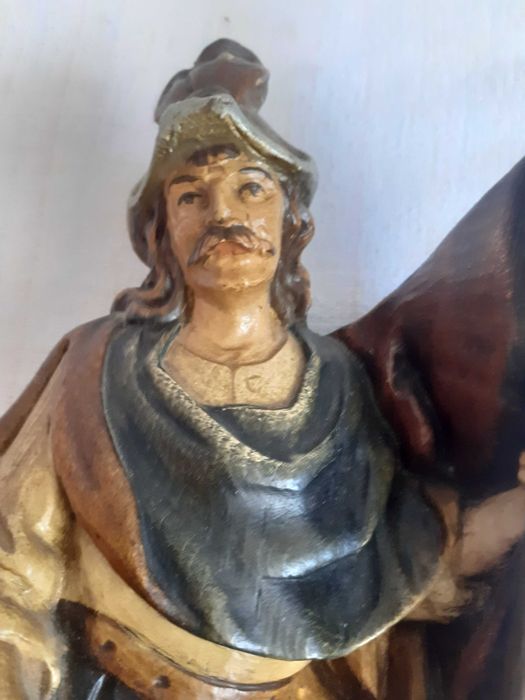 statueta lemn Sfantul Florian 34 cm
