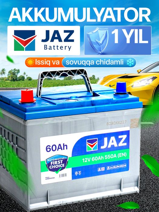 JAZ - Jizzax akkumulyator batareyasi - 1 yil kafolat -keng assortiment