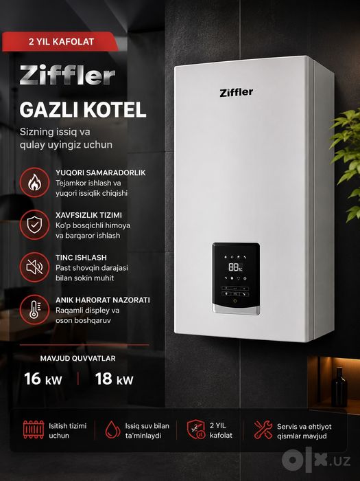 ZIFFLER KOTEL Котел Газовый Катёл Kotyol Birinchi qol Rassrochka kotel