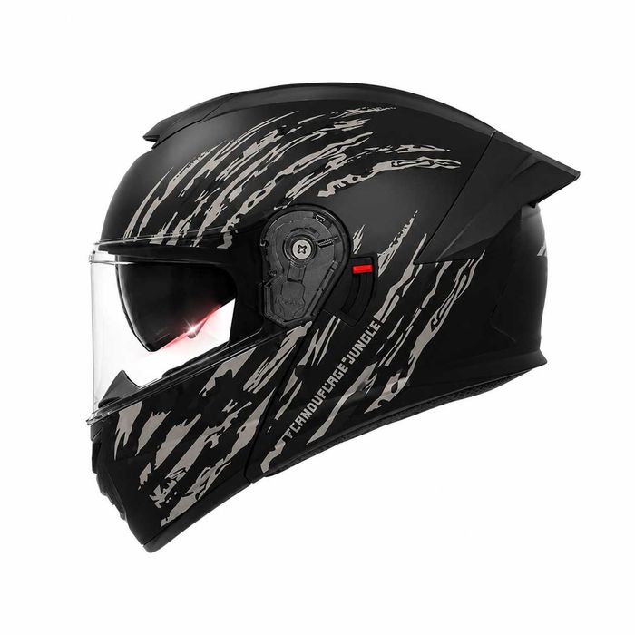 Casca Moto/Scuter Flip-Up, Viziera Dubla, Modulabila, Negru Camo