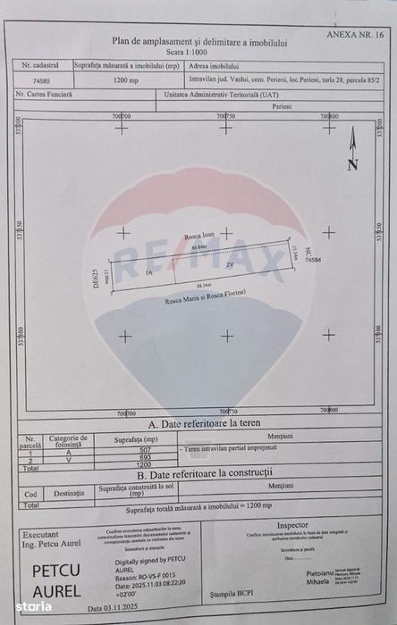 Teren 1,200mp Perieni / Drumul poiana sat