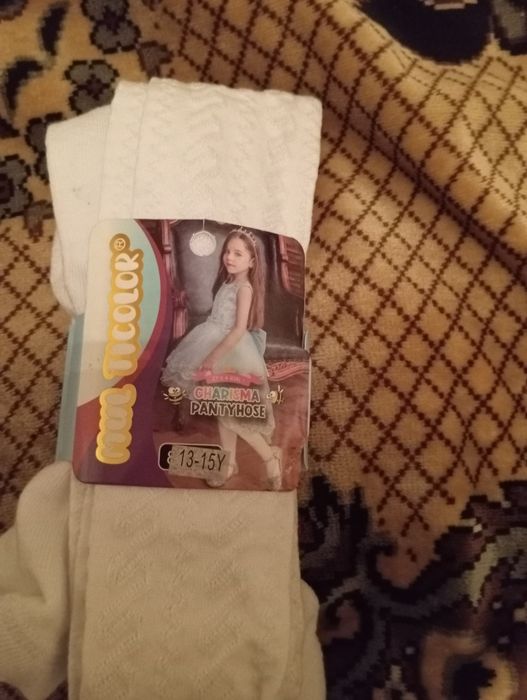 Колготки белый размер13 -15 лет цена 2500
