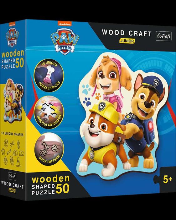 Дървени пъзели Trefl 50 части Пес Патрул / Paw Patrol Wood Craft