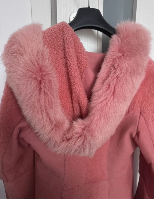 Palton blana roz