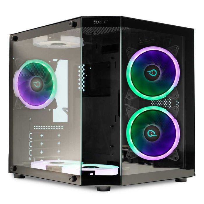 Carcasă Gaming RGB 6xARGB Aquarium USB-C Telecomandă, garanție 2 ani, nouă