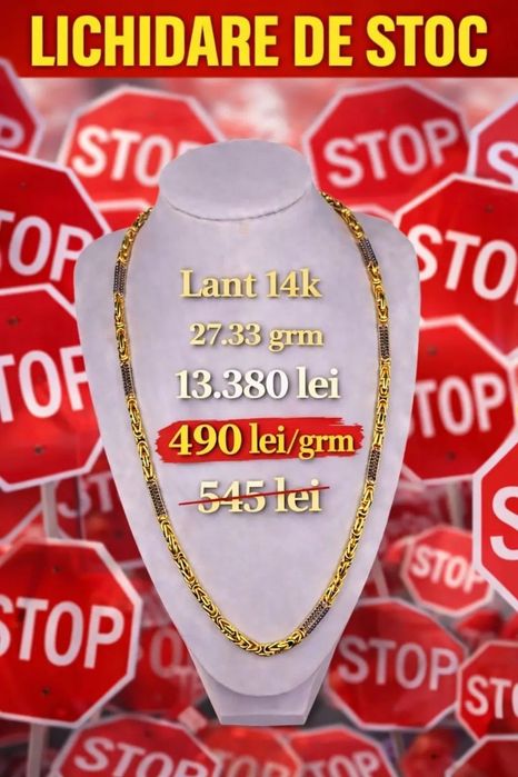 Lichidare de stoc aur nou 14k stantat 585