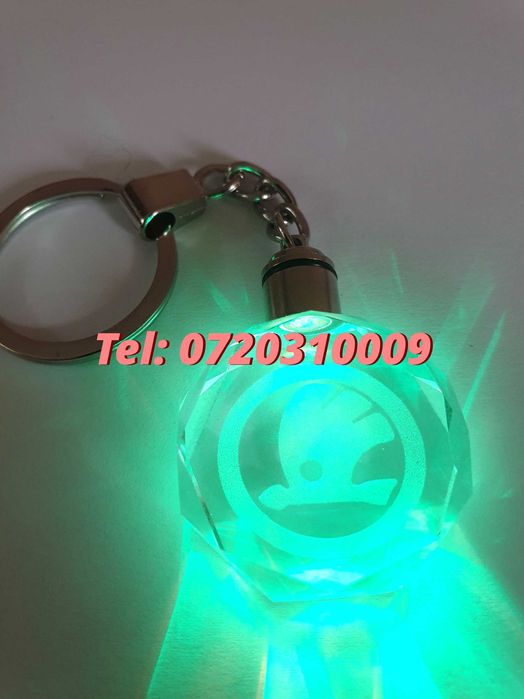 Breloc Sticla Cu Led 6 Culori Skoda