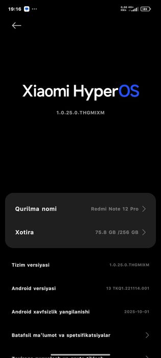 Redmi not 12 pro 8+8/256