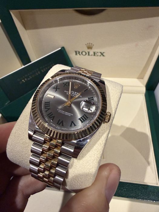 Rolex Datejust Wimbledon Grey Dial 18k Yellow gold