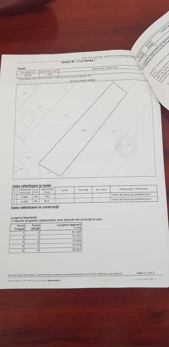 Vand teren pe str. Sarmas la principala 1400mp