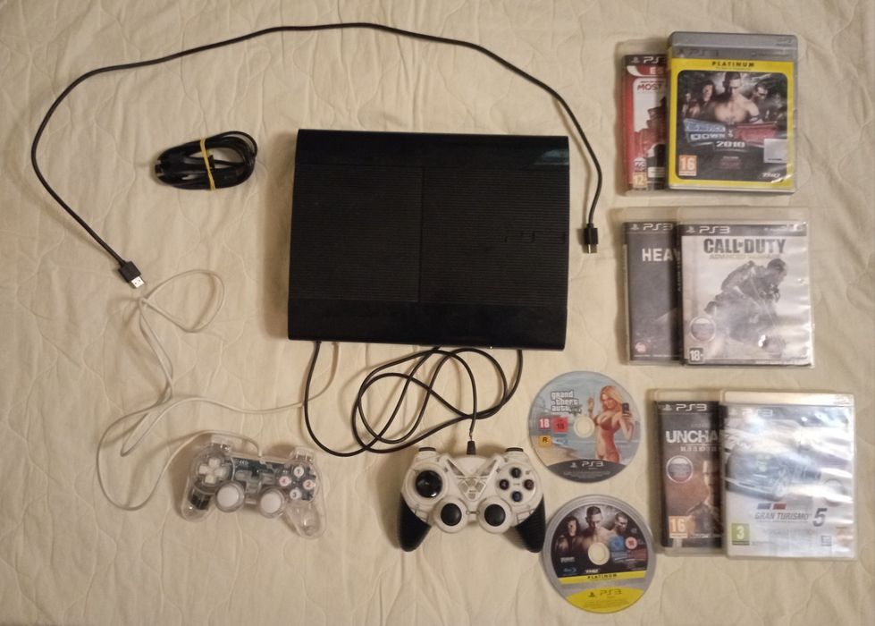 PS3 Super Slim {500гб, HEN, 8дисков}