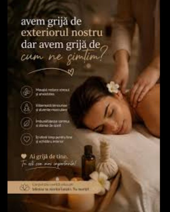 Bună ! Vă ofer masaj de relaxare.