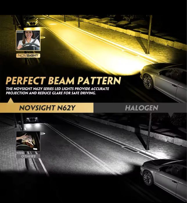 Set 2 becuri led Premium NOVSIGHT hb4 9006 proiectoare 100w