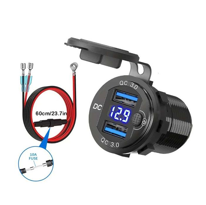 Priză de încărcare USB dublă de 12V pentru Masina, Barca, Atv, Camion