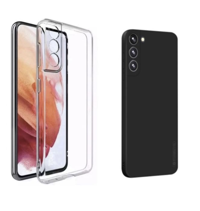 Husa Silicon Neagra Clar Camera Samsung S22 S23 S24 S25 S26 Plus Ultra