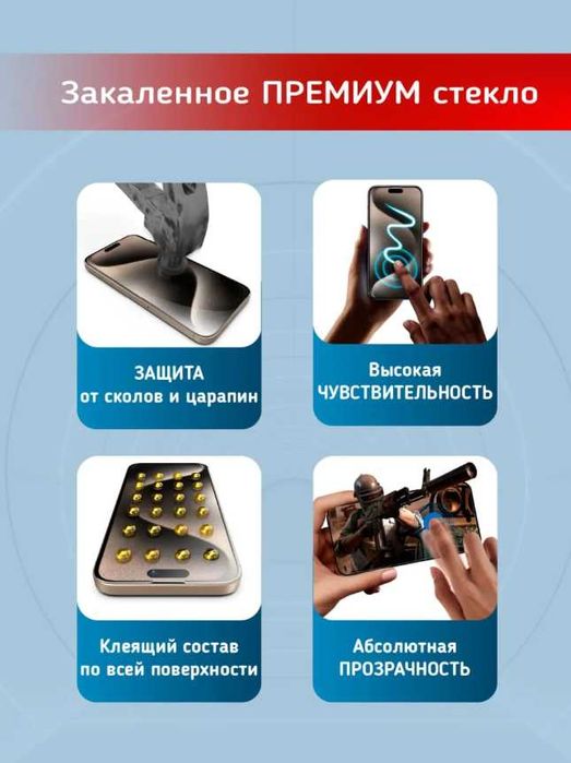 Защитное стекло для iPhone 14 Pro Max премиум с установочным кейсом