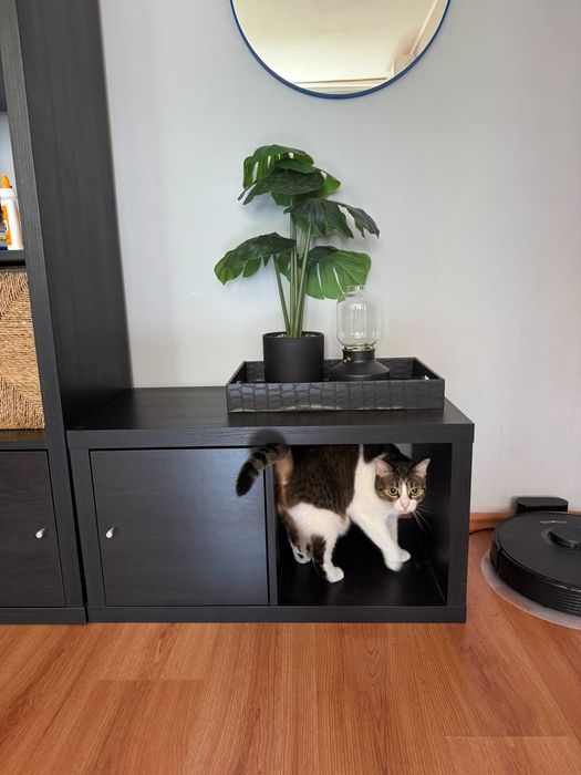 Etajeră IKEA KALLAX 77x41 cm negru-maro + ușă