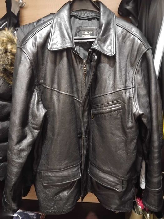 Мъжко кожено яке, естествена кожа, телешки бокс, размер ХХЛ