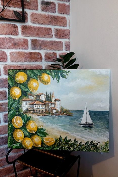 Картина "С дъх на лимони"; 50/40 см