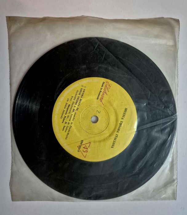 Disc vinil Electrecord – Muzică Ușoară Italiană, single 45 rpm, made in Rumania