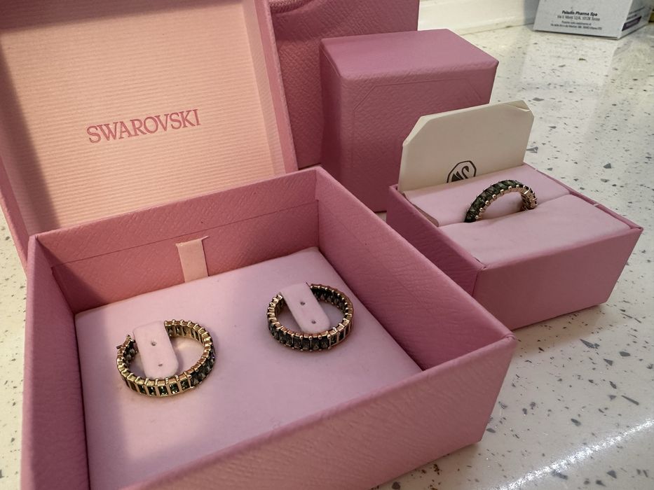 Комплект обеци и пръстен Swarovski