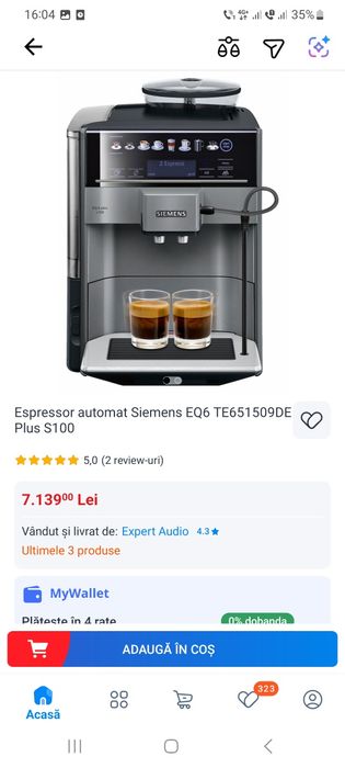 Espressor siemens eq6 plus s100 , expresor, aparat cafea