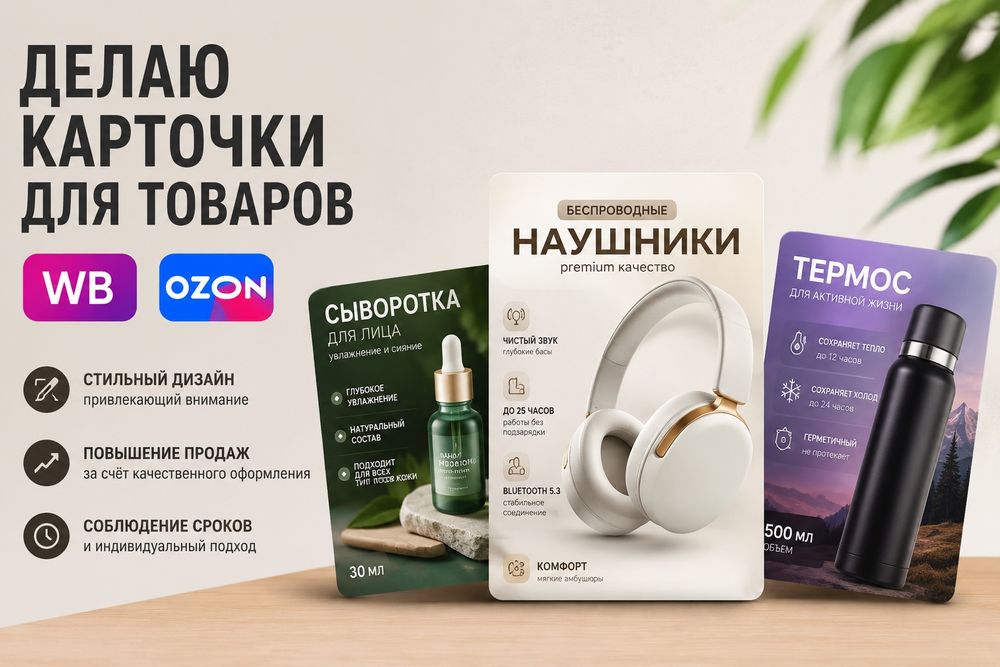 Делаю качественные карточки товаров для WB и Ozon