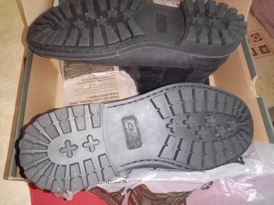 Мъжки боти Clarks 44 дебела ест. кожа, шити, нови