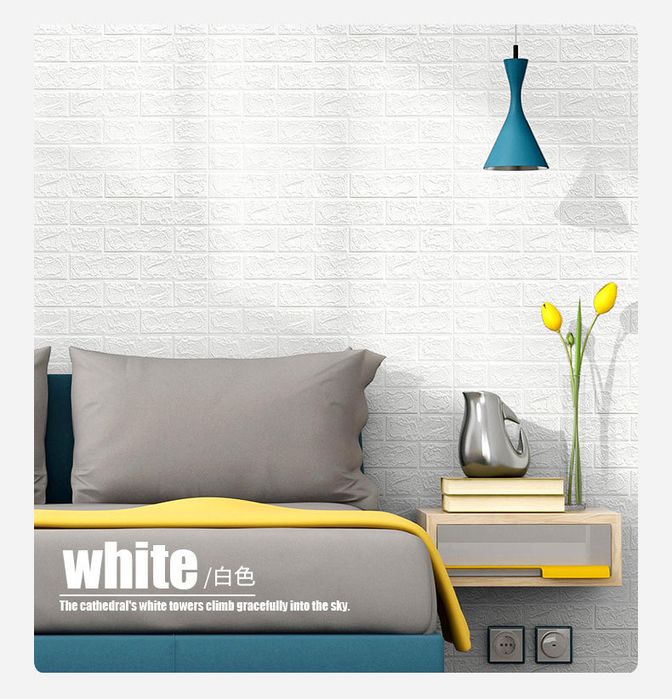 3D Тапети Самозалепващи Пана Тапет 3D Тухли Релефни Тапети