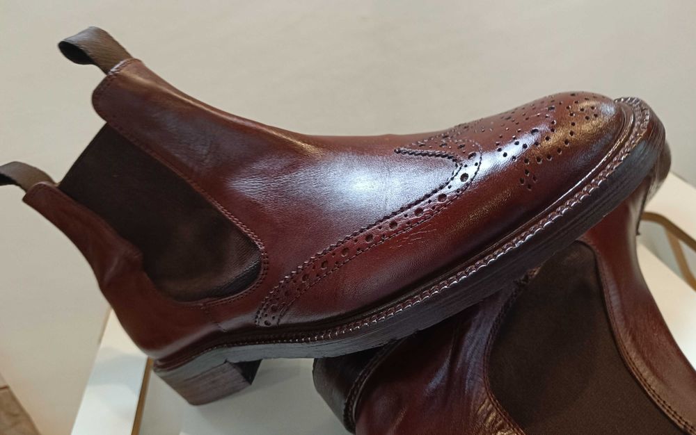 Ghete chelsea brogue 39 39.5 premium FRAU piele naturala premium