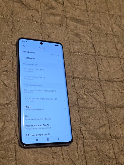 Xiaomi Redmi Note 14 Pro+ 5G 8/256 Dual SIM + incarcator, husa noua