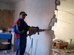 Демонтаж стены полы кафель