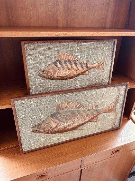 Шведски винтидж декоративни пана с риби от 60-те