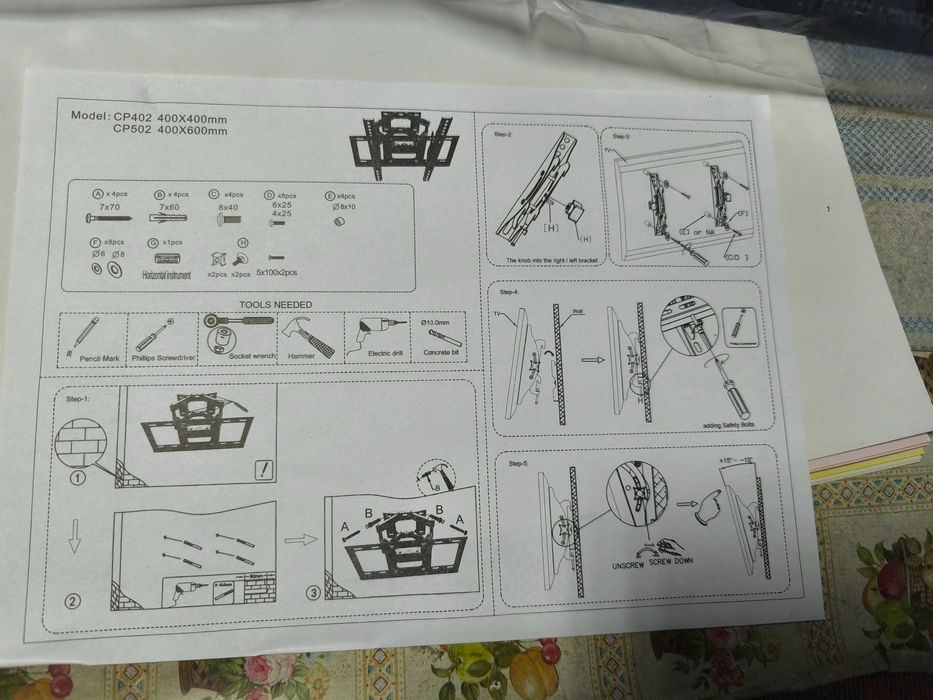 Suport TV reglabil 40 - 80 inch, max. 50 kg