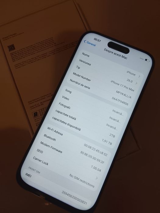 Iphone 17 Pro Max 2TB Silver