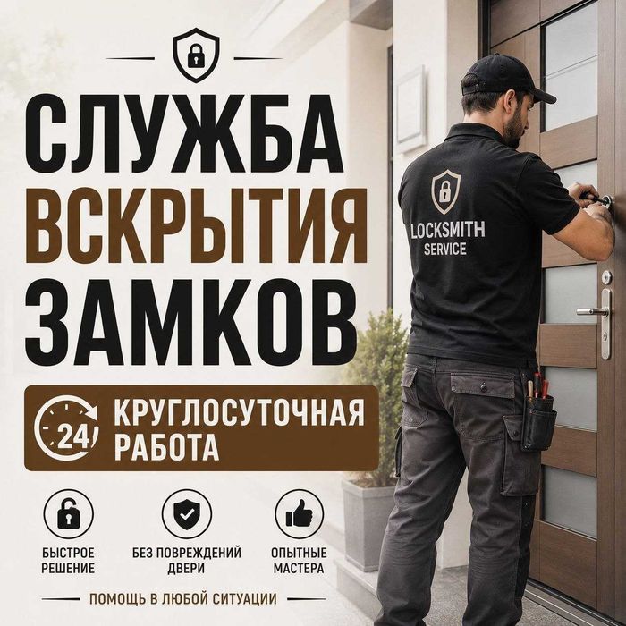 Открытие дверей, вскрытие квартир, замков,замена. Выезд за город, 24/7