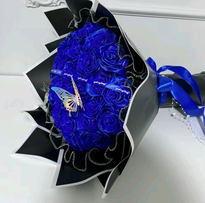 Атласные розы делаю на заказ вечные цветы 1 шт 12000