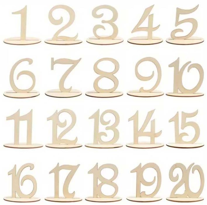 Цифри за номериране на маса с поставки 1 - 20 за парти сватба събитие