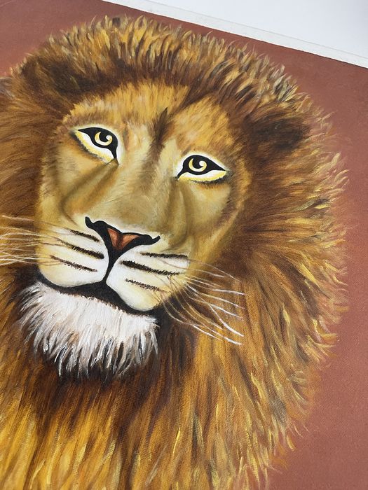“Leul” tablou ulei pe panza 50x50 cm creatie proprie
