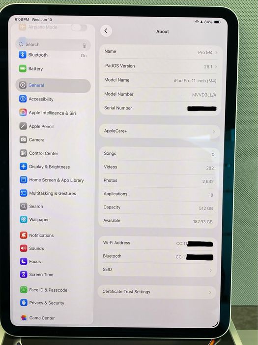 iPad Pro 11 M4 512GB Акб 100%