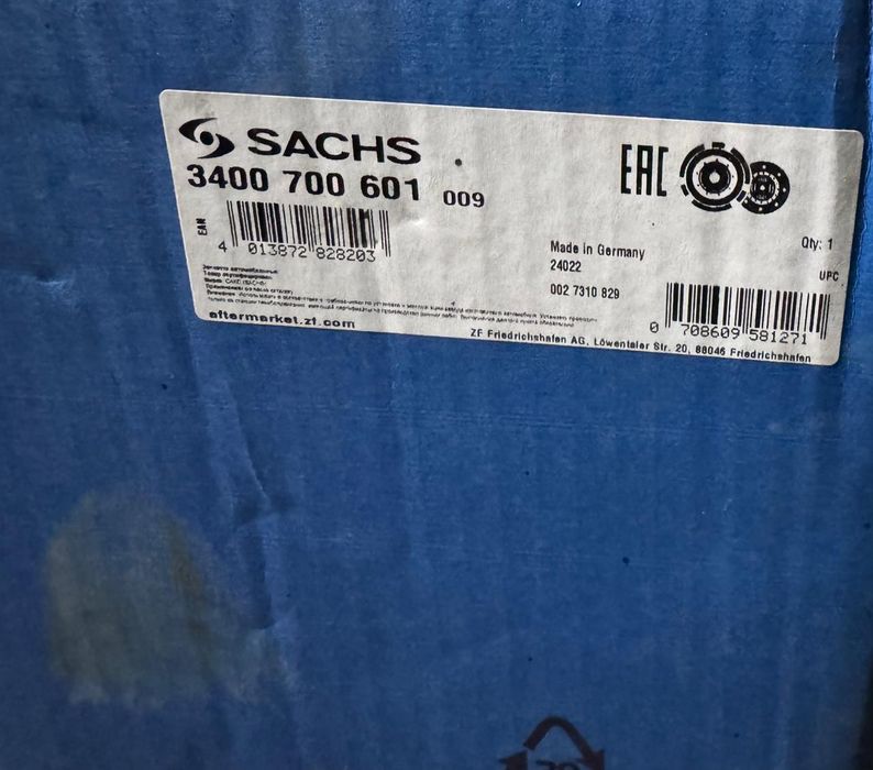 Новое сцепление всборе на Volvo Fh12 SACHS (корзина, диск, выжимной)